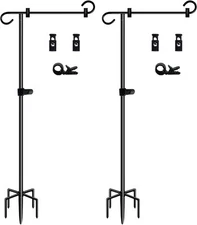 50-inch Outdoor Garden Flag Stand, Extra Tall Yard Flag Holder for Outside 12...