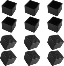 12PCS 1  X 1  Square Rubber Furniture Leg Caps, PVC Chair Leg Tips Caps, Furnitu