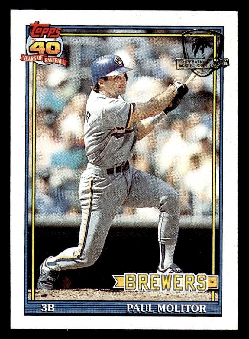 1991 Topps Desert Shield Baseball #95 Paul Molitor NM/MT *f3