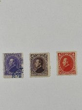 Lot 3 timbres Honduras 1878 Effigie du président Francisco Morazan