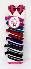 NEW Conair 24 Piece Ponytail Hair Ties Holiday Pack Assorted Colors Metal Free 