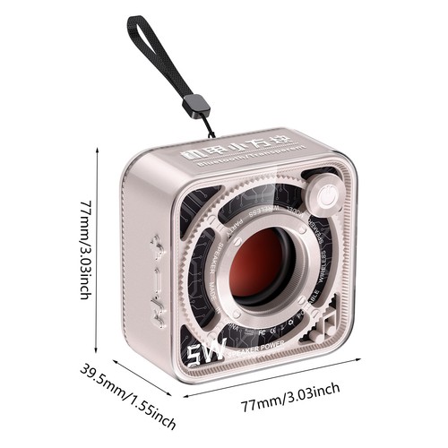 Transparenter kabelloser Mecha-Lautsprecher Bluetooth-kompatibel 5.1 USB Typ-C-A - Zdjęcie 7 z 24