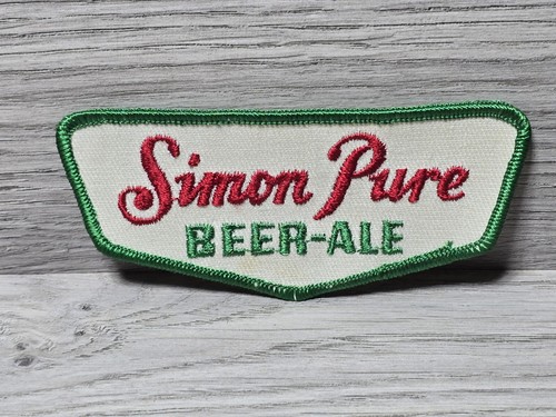 Vintage Sew on Felt Embroidered Badge Patch Simon Pure Beer Buffalo New York NY 