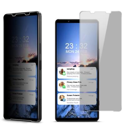Privacy Blickschutz Anti-Spy Panzerfolie aus 9H Echtglas für Sony Xperia 1 5 10
