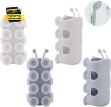 4 Pcs Silicone Shower Head Holder, Universal Relocatable Shower Head Suction Cup