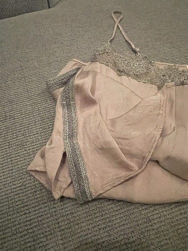 Anthropologie Lace Pink Cami Embroidered Womens Size Large Tank Adjustable Strap - Picture 6 of 17