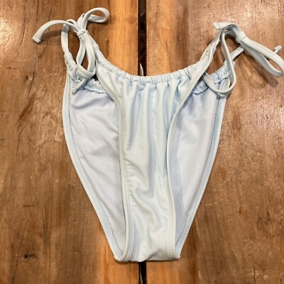 Xhilaration High Leg Scoop Waist Blue Bikini Bottoms Size Large NWOT