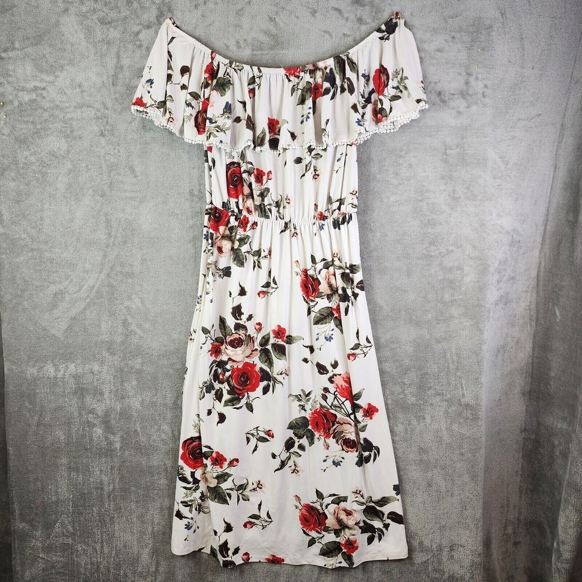 Womens J for Justify Floral Maxi Dress Roses Comfort Off