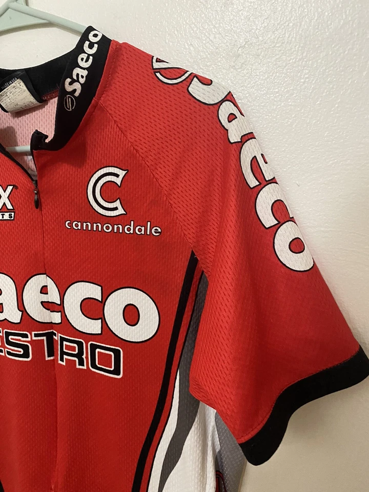 VINTAGE Cannondale Cycling Jersey Adult Large Red White Saeco Estro - Image 3 of 4