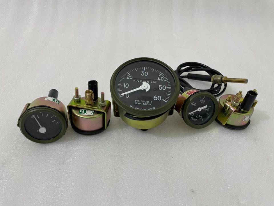 Gauges Kit Speedometer Temp-Oil Fuel Ampere Willys MB Jeeps Ford GPW |Fit For Foto 4 de 4