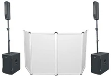 DJ Package w/(2) TITAN COLUMN 12 Powered Array Column Speakers+Subwoofer+Facade