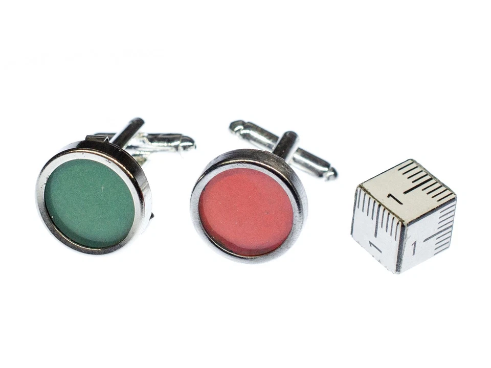 Tasten Manschettenknöpfe + Box Miniblings Ampel Schreibmaschinentaste rot grün - Bild 4 von 4