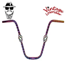 F&R Lowrider Bicycle Twisted Cage 16" Rise Handlebar 25.4mm Oil Slick Cruiser
