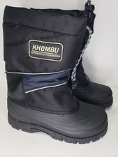 Khombu Snow Boots Footwear For The Elements Kids Size 1M Black Charcoal
