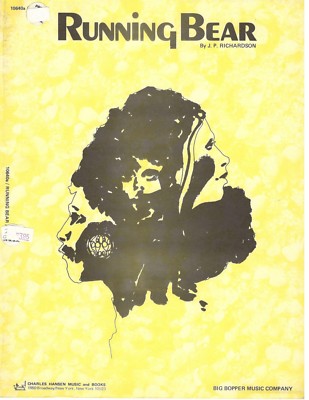 JOHNNY PRESTON ''RUNNING BEAR'' SHEET MUSIC-PIANO/VOCAL/GUITAR/CHORDS-1959-NEW!!