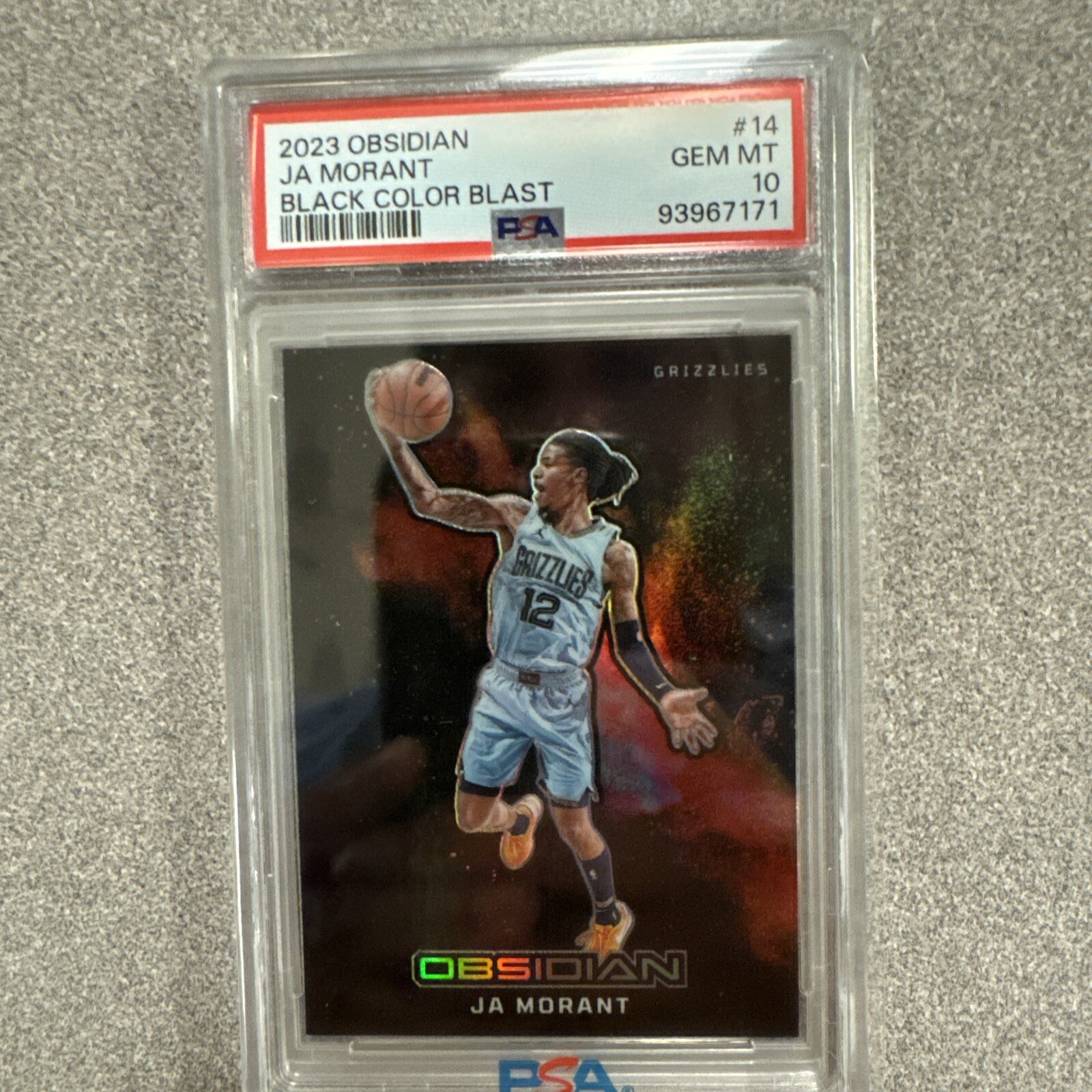 2023 Panini Obsidian Ja Morant 🔥Black Color Blast🔥 SSP CASE HIT🔥