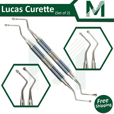 Lucas Curette Dental/Surgical Bone Curettes Serrated Set of 2-PCS INSTUMAX 