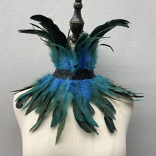 Natural Feather Choker Handmade High Neck Wrap Collar Scarf Cosplay Costume Chic