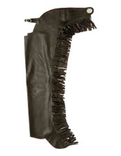 Tough 1 Western Chaps Adult Smooth Equitation Fringe Light 63-410