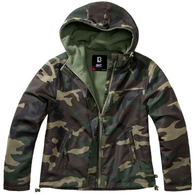 Brandit Militare Giacca a Vento Caldo Uomo Anorak Cappuccio Tattico Buio Camo