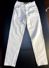 Vintage 80s Bonjour Jeans Womens 3/4 Ivory High Waisted Rise tapered 100 Cotton