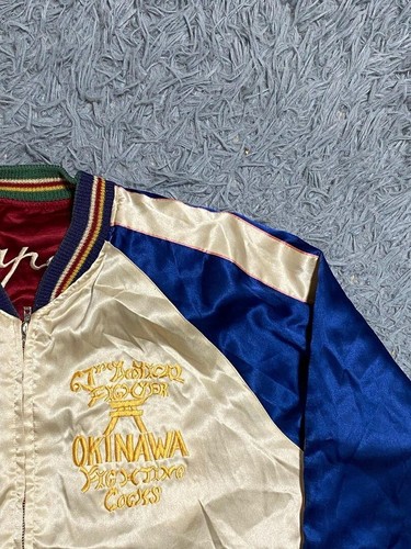 Okinawa Sukajan Souvenir Reversible Embroidery Jacket M Military Bruno Mars - Picture 8 of 15