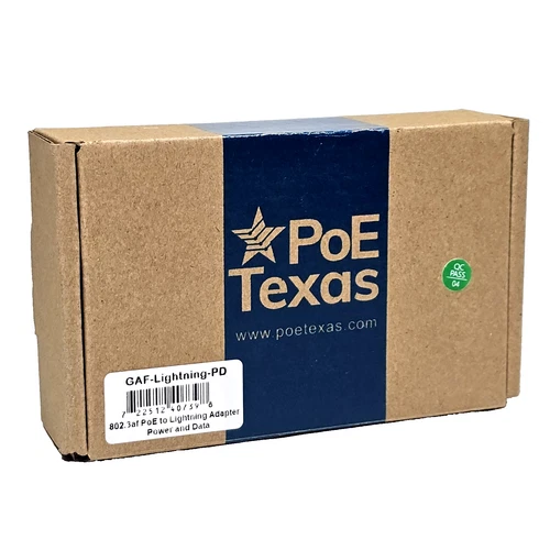 POE Texas POE to Lightning Adapter for Power and Data | GAF-Lightning-PD | NEW