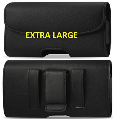 XL Leather Horizontal Belt Clip Loop Case Pouch Holster to fit Motorola Phones 