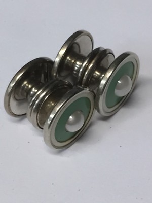 Boutons De Manchette (Cufflinks) Kum-A-Part Vintage Vert - Modèle CL62, Design Années 20