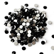  Jet Non Hotfix Flatback Glass Stones Crystal Glue On Black Rhinestones Strass