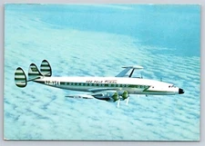 Airplane Postcard VOE Pela Real Airlines Lockheed L-1049 Constellation HI15