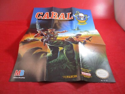 Cabal Milton Bradley Nintendo NES Foldable Promo Poster Insert ONLY | eBay