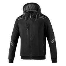 SPARCO 02414 FULL ZIP TECH COLORADO FELPA CON CAPPUCCIO NERO/GRIGIO SCURO