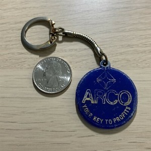 ARCO Oil Gas Station Your Key To Profits Vintage FOB Keychain Key Ring #42049