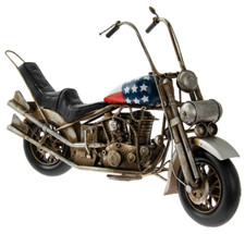 Metal Tin USA Motorbike Model BNIB AMERICAN BIKE MODEL USA FLAG MOTORCYCLE MODEL