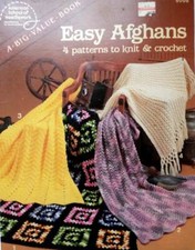 Easy Afghans 4 Patterns to Knit and Crochet / American School of Needlework 1984