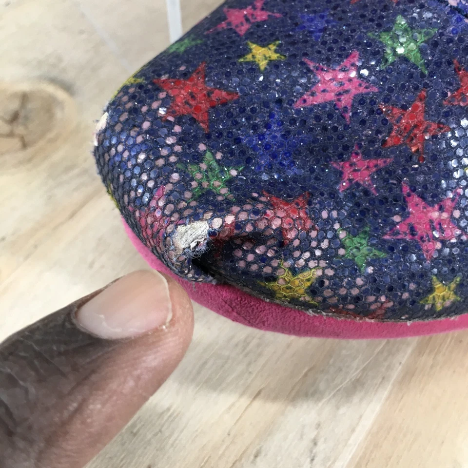 Туфли Toms молодежные 3 для девочек блестящие звезды классические мокасины без шнуровки плоские разноцветные - Изображение 3 из 4