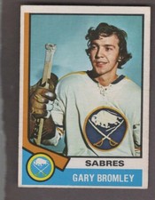 1974-75 OPC HKY #7 GARY BROMLEY/SABRES EX/EX+