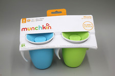 Munchkin Miracle 360 Trainer Cup, Spill proof Green/Blue 7 Ounce Cup, 2- Count