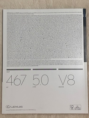 Nuevo 2017 Lexus GS F Originales Catálogo Catalog - 34 Páginas Talla 8 "x 10" - Imagen 2 de 3