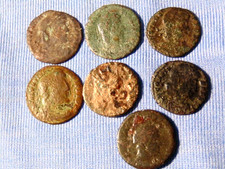 Lot of 7-  Quality Ancient Roman Coins-Rulers and Events - 15-18 mm -  R53