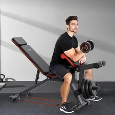 Utility Weight Bench with Preacher Curl and Leg Press Attach USA ONLY