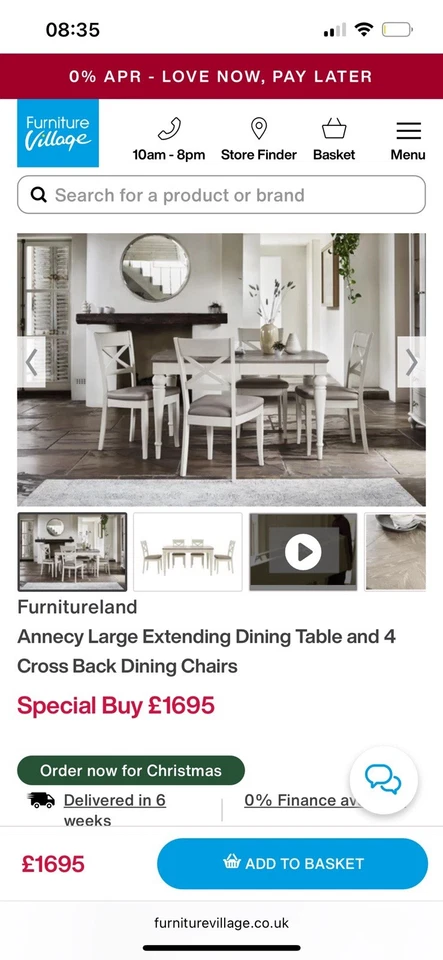 6-8 Seater Dining Table And Chairs - Image 2 of 4