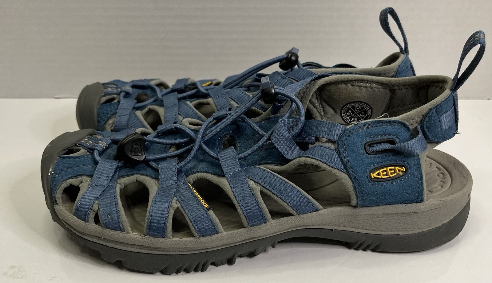 Sandali donna KEEN Whisper 5124 CSNG blu nero scarpe elastiche da trekking taglia 7 5