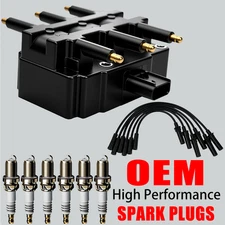 OEM Ignition Coil & 6X Spark Plug & 6X Wires For Dodge Chrysler 3.3L 3.8L UF305