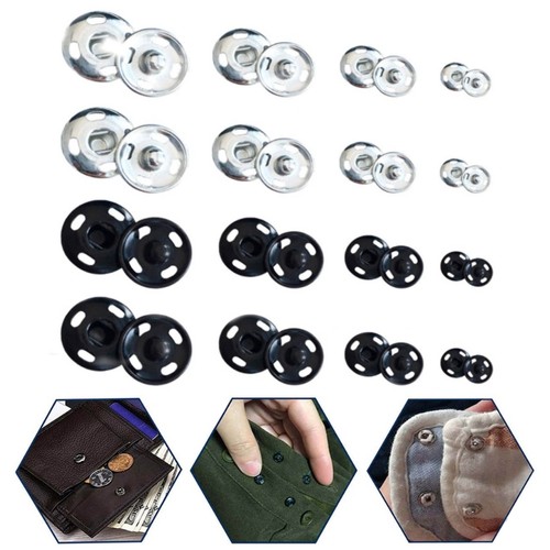 Metal Snaps Fasteners Black and Silver (8 mm,10 mm,12mm,15mm), - Picture 2 of 8