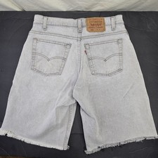 Vintage Levi's 560 Made In USA Men's Size 30 Gray Denim Shorts Cut Off (1993)