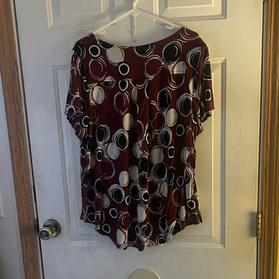 Alfani Multicolor Geometric Scoop Neck Pullover T-Shirt Women s Plus 2X