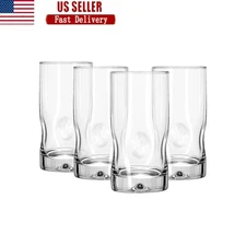Stackable Glass Coolers Juices Milk Drinks  Glass Drinking Glasses 4-piece Set