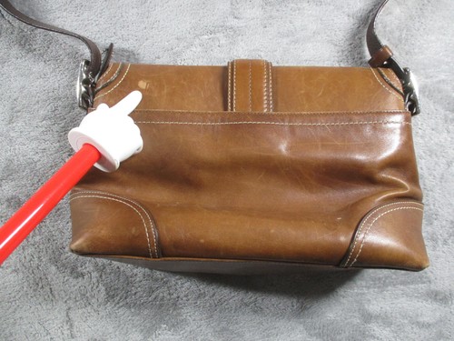 Vintage Coach Hamptons Leather Flap Bag Medium Cognac Buckle Accent Y2K F11196 by Coach, Size M, $149.99 - Photo 17